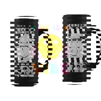 Nine Is A Vibe 9Th Birthday Groovy Smile Face 9 Years Old Coffee Mug - Monsterry