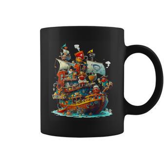 Niños Ilustración Aventura Pirata Fantástica Taza de café - Regaloses