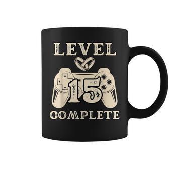 Nivel 15 Completo Para Hombres Idea De Regalo 15 Aniversario De Boda Taza de café - Regaloses