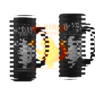 No Kings In America Patriotic Political Cat Coffee Mug - Monsterry