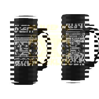 No Sleep Til Brooklyn Retro Boombox Vintage Music Coffee Mug - Monsterry