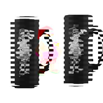 Noël En Juillet Fête De Piscine Père Noël Flamant Rose Flottant Été Tasse - Cadeauxyz