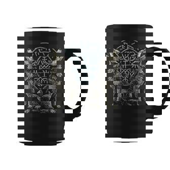 Norse Wolf Viking Symbol Runic Mythical Nordic Spiritual Coffee Mug | Seseable CA