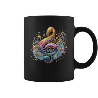 Note De Musique De Musicien Treble Blue Bassinger Melody Purple Tasse - Cadeauxyz