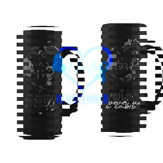In November We Wear Blue Diabetes Awareness Heart Ribbon Coffee Mug | Mazezy