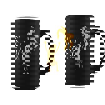 Nudist Humor Be Free Banana Nudity Naturist Coffee Mug - Monsterry