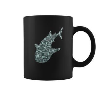 Obra De Arte Estampada Deilueta De Tiburón Ballena Taza de café - Regaloses