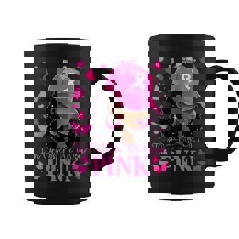 In October We Wear Pink Black Breast Cancer Awareness Coffee Mug | Mazezy