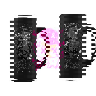 In October We Wear Pink Breast Cancer Awareness Black Women Coffee Mug | Mazezy