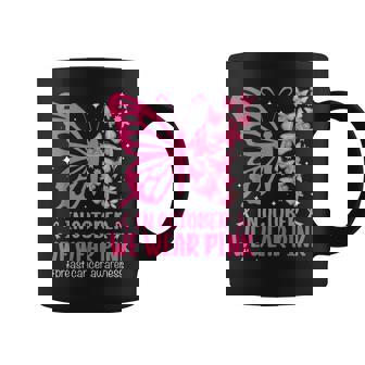 In October We Wear Pink Breast Cancer Awareness Butterfly Coffee Mug | Mazezy