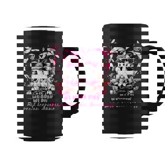In October We Wear Pink Breast Cancer Heart Dragonflies Coffee Mug | Mazezy