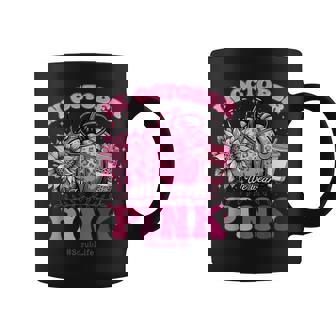 In October We Wear Pink Breast Cancer Nurse Scrub Life Fall Coffee Mug | Mazezy