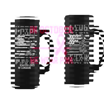 In October We Wear Pink Us Flag Breast Cancer Awareness Coffee Mug - Thegiftio