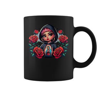 Old School Chicana Mexicana Latina With Red Roses Coffee Mug - Thegiftio UK