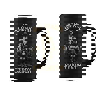 Oldchooltrengthintage Gimnasio Entrenamiento Fitness Motivacional Taza de café - Regaloses