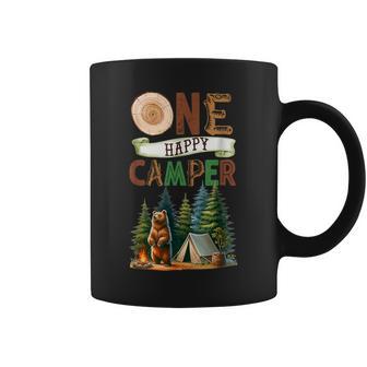One Happy Camper First Birthday Family Camping Bear Party Coffee Mug - Monsterry