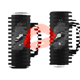 Ooh La La Red Lips French Pop Art Graphic Coffee Mug | Mazezy