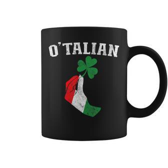 O'talian Shamrock St Patrick's Day Italy Flag Clover Coffee Mug - Thegiftio UK