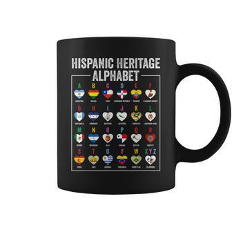 Hispanic Flags Alphabet Hearts Latin Heritage For Teacher Coffee Mug | Seseable UK