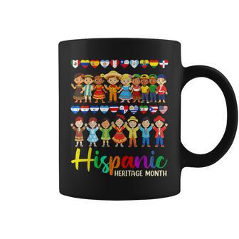 Hispanic Heritage Month Latin Countries Hands Heart Flags Coffee Mug - Monsterry