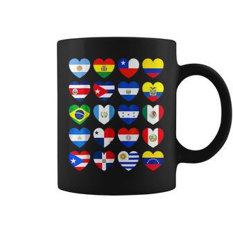 Hispanic Heritage Month Latino All Countries Heart Flags Coffee Mug - Monsterry