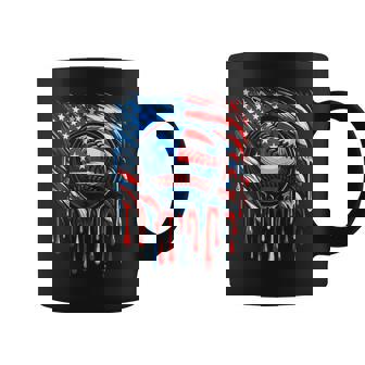 Patriotic Baseball Dripping 4Th Of July Usa American Flag Coffee Mug - Monsterry