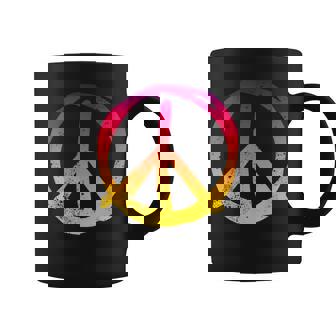 Pazímboloigno Retrointage Hippie Arco Iris Degradado Taza de café - Regaloses