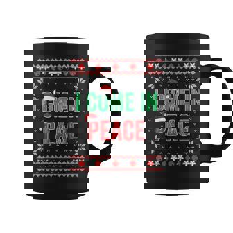 I Come In Peace I'm Peace Matching Ugly Christmas Sweater Coffee Mug - Thegiftio