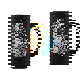 Perro Con Gafas Deol Jugandoaxofónaxofonista Jazz Taza de café - Regaloses