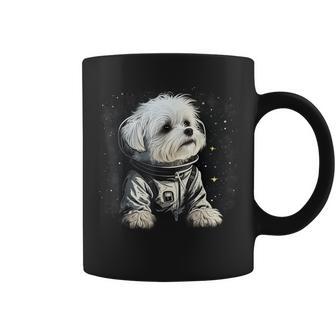 Perro Maltés Del Espacio Exterior En Galaxia Astronauta Perro Maltés Taza de café - Regaloses