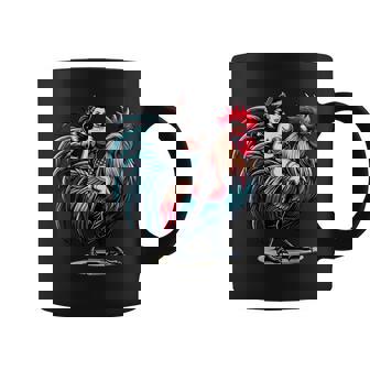 Pin-Up Girl Riding Rooster Vintage Patriotic Coffee Mug | Mazezy