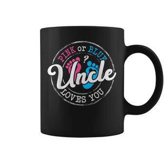 Pink Or Blue Uncle Loves You Gender Reveal Family Coffee Mug - Seseable