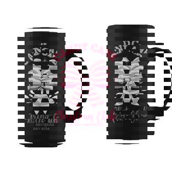 Pink Candy Cane Christmas Club Cute Coquette Bow Girl Coffee Mug | Mazezy
