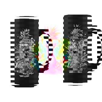 Pink Flamingo Party Tropical Bird With Sunglasses Holiday Coffee Mug - Thegiftio