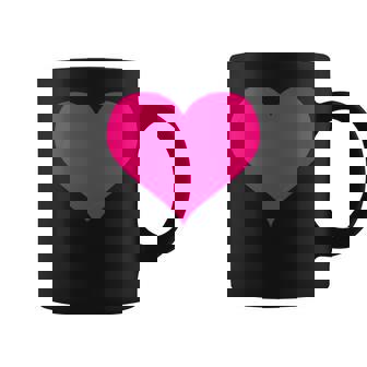 Pink Heart Simple Shaped Cute Minimalist On Black Coffee Mug - Monsterry