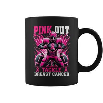 Pink Out Tackle Breast Cancer Awareness Football Game Day Coffee Mug - Thegiftio UK