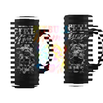 Pitbull Mama Colorful Pittie Mom Dog Lover Mother's Day Coffee Mug - Monsterry