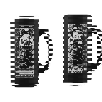 The Pizza Lover Cat Vintage Gothic Tarot Card Coffee Mug - Thegiftio