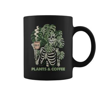 Plants And Coffee Skeleton Gardening Plant Lover Coffee Mug - Thegiftio UK