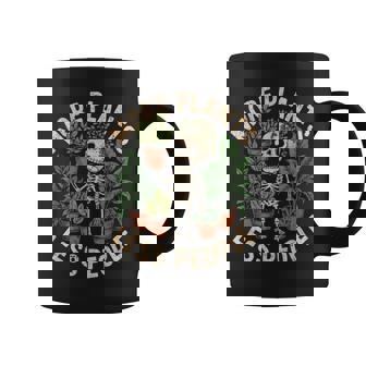 More Plants Less People Skeleton Plant Lover Coffee Mug - Monsterry