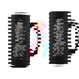 Player 67 Number 67Th B-Ball Basketball Ice Cream Drip Coffee Mug | Seseable UK