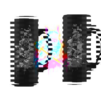 Pop Art French Bull Dog Hockey Coffee Mug | Mazezy