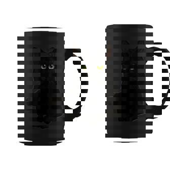 Portrait Réaliste De Chat Noir Aux Yeuxerts Tasse - Cadeauxyz