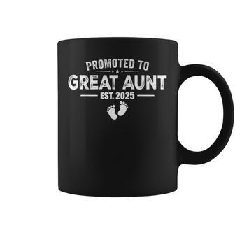 Promoted To Great Aunt 2025 Baby & Aunt For New Aunt Coffee Mug | Mazezy