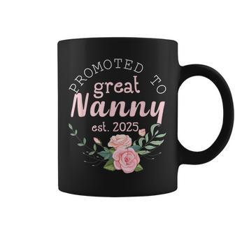 Promoted To Great Nanny 2025 First Time New Grandma Coffee Mug - Thegiftio UK