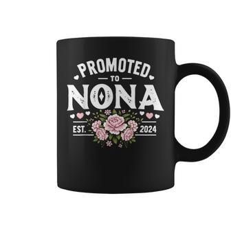 Promoted To Nona Est 2024 Flower Coffee Mug - Thegiftio UK