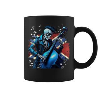 Psychobillykeleton Balanceándose En Una De Festival De Contrabajo Taza de café - Regaloses