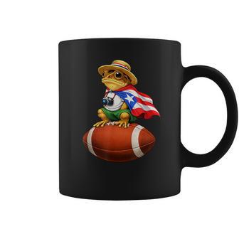 Puerto Rico Coqui Frog Puerto Rican Boricua Football Coffee Mug - Thegiftio UK