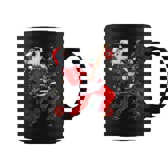 Pull De Noël En Forme De Guitare Père Noël Rock N Roll Manche Longue Tasse - Cadeauxyz