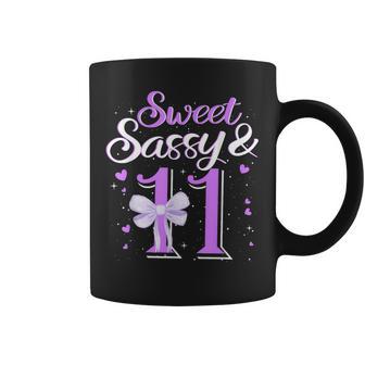 Purple Sweet Sassy And 11St Eleven Bow Birthday 11 Year Old Coffee Mug - Monsterry
